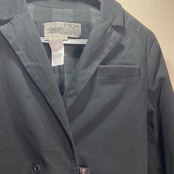 NWT I’OGAN Women Black Cropped Moto Blazer/Jacket from Barney’s New York Size XS - Picture 11 of 15